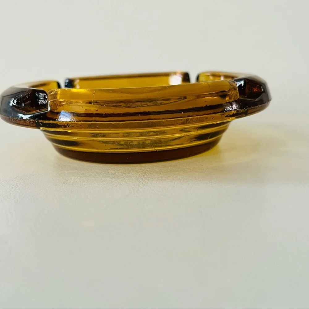 Perry's Amber Glass Ashtray